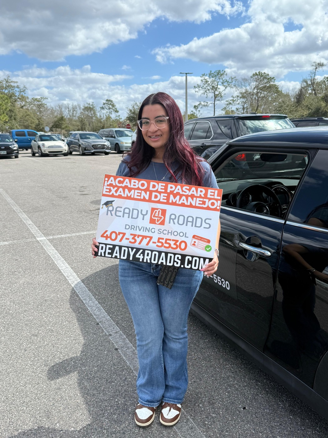 Beginner driving lessons graduate of Ready 4 Roads driving school Kissimmee, FL on test pass day